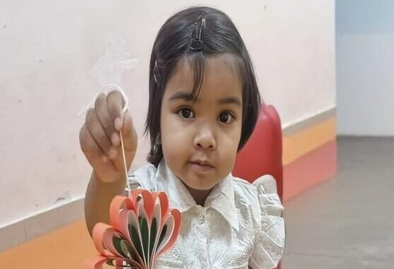 girl with flag